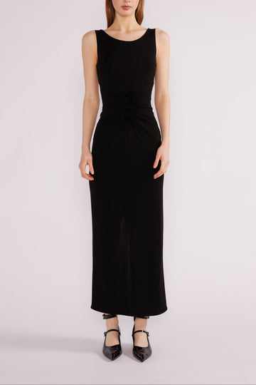 ELENI MIDI DRESS BLACK CREPE JERSEY