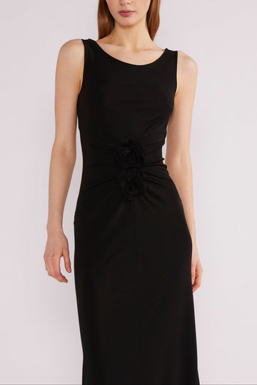 ELENI MIDI DRESS BLACK CREPE JERSEY