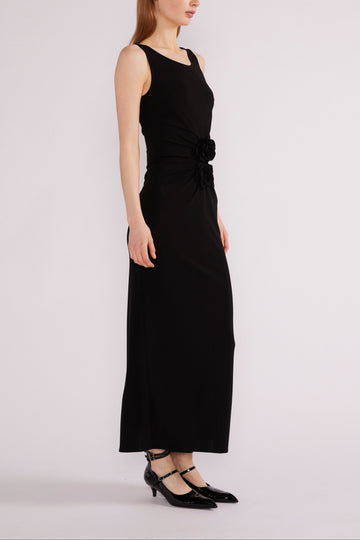 ELENI MIDI DRESS BLACK CREPE JERSEY
