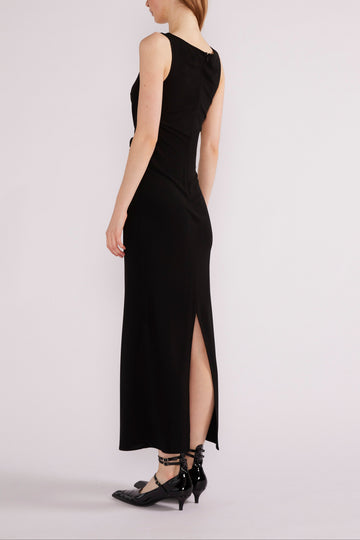 ELENI MIDI DRESS BLACK CREPE JERSEY