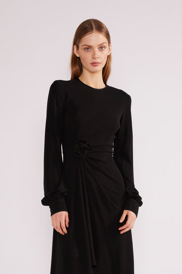 REESE MIDI DRESS BLACK CREPE JERSEY *PRE-ORDER*
