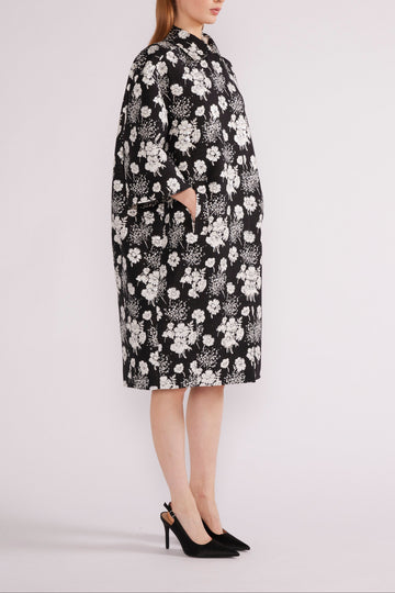 ARIA COAT BLACK/WHITE JACQUARD