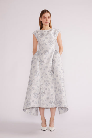 AIMEE MIDI DRESS LIGHT BLUE JACQUARD *PRE-ORDER*