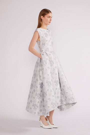 AIMEE MIDI DRESS LIGHT BLUE JACQUARD *PRE-ORDER*