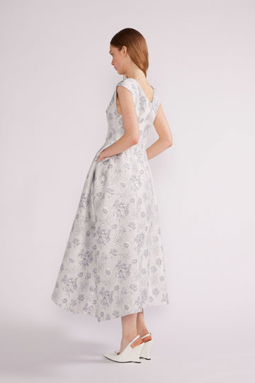 AIMEE MIDI DRESS LIGHT BLUE JACQUARD *PRE-ORDER*