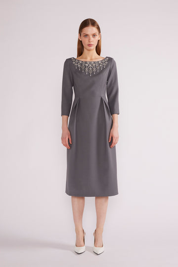 ORLA MIDI DRESS GREY TAILORING *PRE-ORDER*
