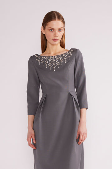 ORLA MIDI DRESS GREY TAILORING *PRE-ORDER*