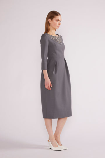 ORLA MIDI DRESS GREY TAILORING *PRE-ORDER*
