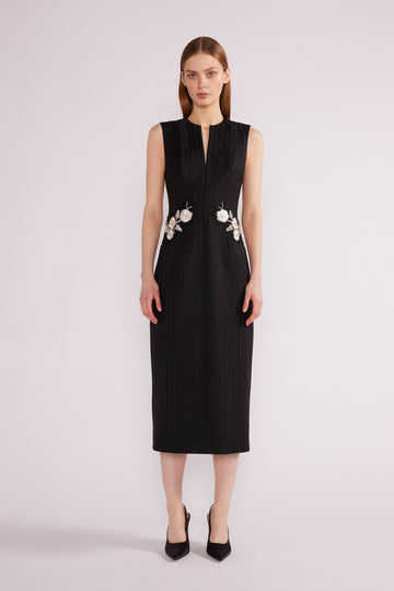 LUMI MIDI DRESS BLACK NOVELTY TAILORING *PRE-ORDER*