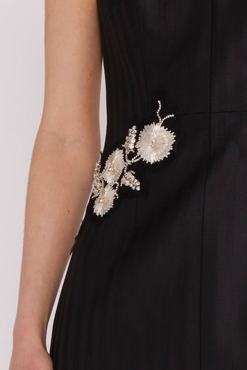 LUMI MIDI DRESS BLACK NOVELTY TAILORING *PRE-ORDER*