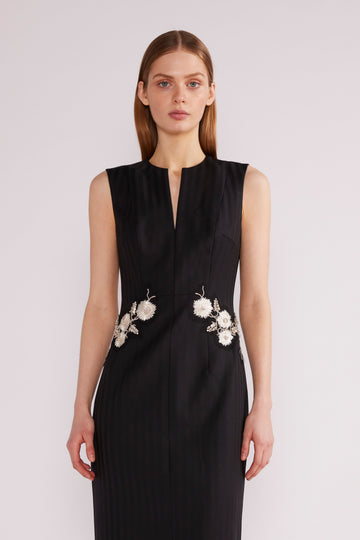 LUMI MIDI DRESS BLACK NOVELTY TAILORING *PRE-ORDER*