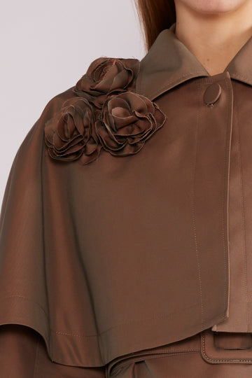 EDEN COAT BROWN NOVELTY TRENCH *PRE-ORDER*