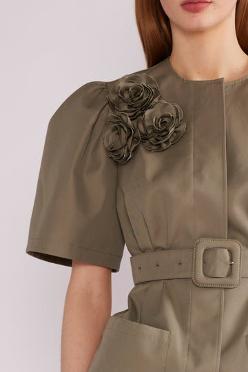 CORA JACKET SAGE GREEN NOVELTY TRENCH *PRE-ORDER*