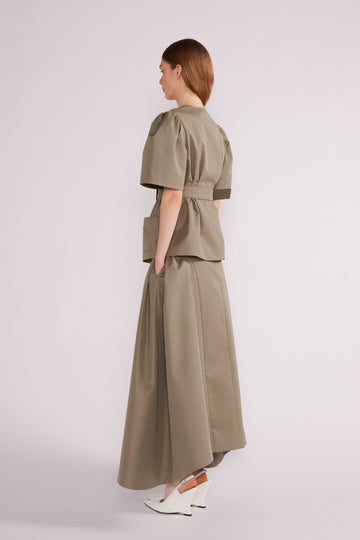 CLEO MIDI SKIRT SAGE GREEN NOVELTY TRENCH *PRE-ORDER*
