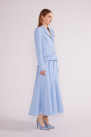ELLEN MIDI SKIRT SKY BLUE LIGHTWEIGHT TWEED *PRE-ORDER*