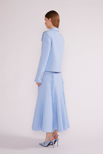 ELLEN MIDI SKIRT SKY BLUE LIGHTWEIGHT TWEED *PRE-ORDER*