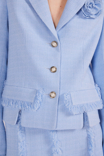 ISOBEL JACKET SKY BLUE LIGHTWEIGHT TWEED *PRE-ORDER*