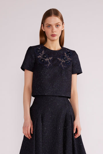 JULIE TOP CLOQUE NAVY - COMING SOON