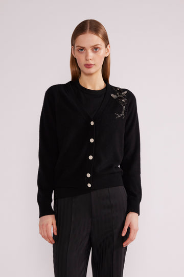 LILY CARDIGAN BLACK BABY CASHMERE *PRE-ORDER*