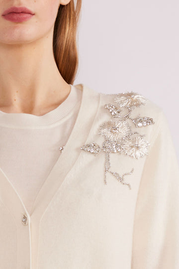 LILY CARDIGAN IVORY BABY CASHMERE *PRE-ORDER*
