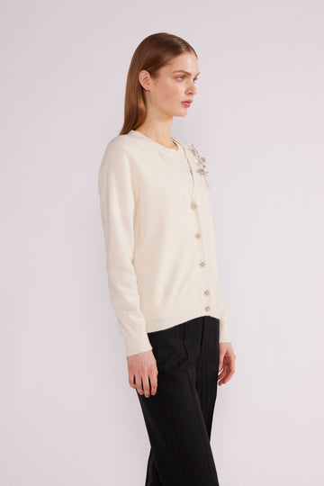 LILY CARDIGAN IVORY BABY CASHMERE *PRE-ORDER*