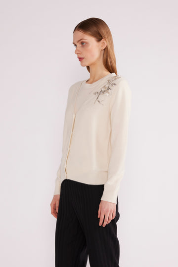LILY CARDIGAN IVORY BABY CASHMERE *PRE-ORDER*