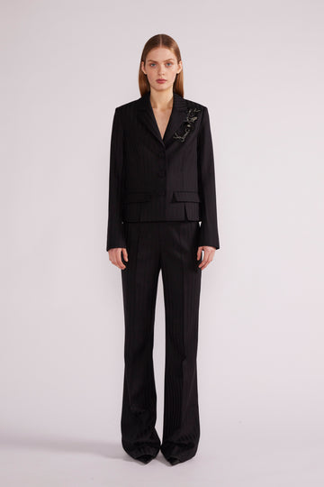 ISOBEL JACKET BLACK NOVELTY TAILORING *PRE-ORDER*