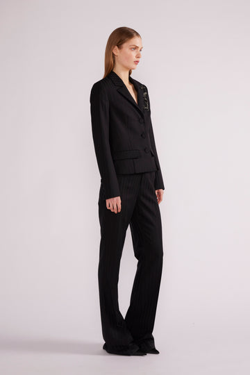 ISOBEL JACKET BLACK NOVELTY TAILORING *PRE-ORDER*