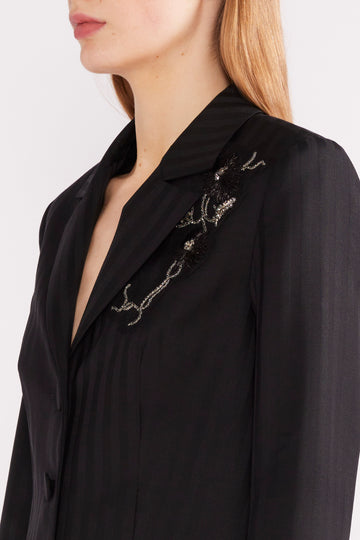 ISOBEL JACKET BLACK NOVELTY TAILORING *PRE-ORDER*