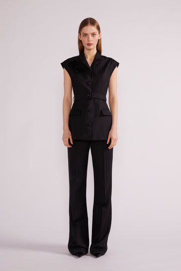PIA JACKET BLACK NOVELTY TAILORING *PRE-ORDER*