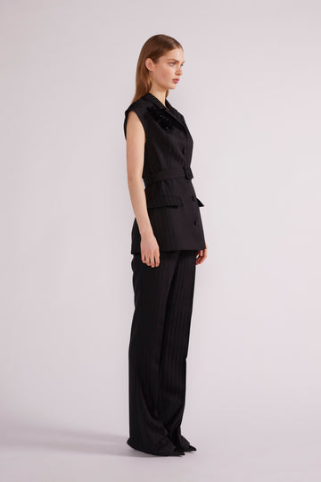 PIA JACKET BLACK NOVELTY TAILORING *PRE-ORDER*
