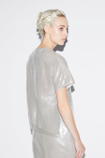 SAMMIE TOP SILVER SEQUINS