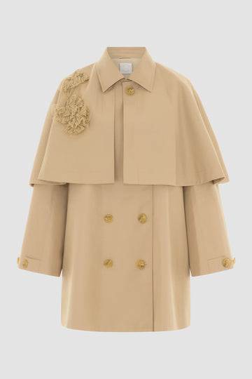 ASTRELLE COAT CAMEL COTTON GABARDINE