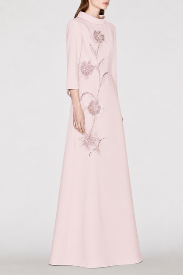 BRIANNA FULL LENGTH DRESS PINK CREPE