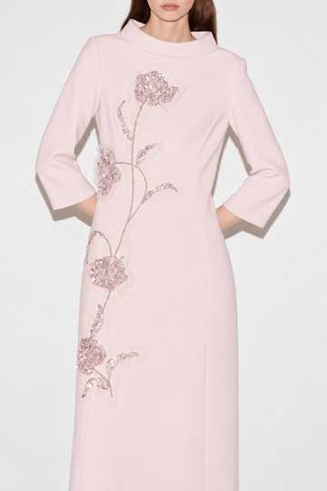 BRIANNA FULL LENGTH DRESS PINK CREPE