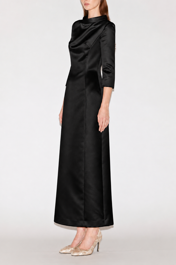 BRIANNA MIDI DRESS BLACK DOUCHESSE WITHOUT BEADING