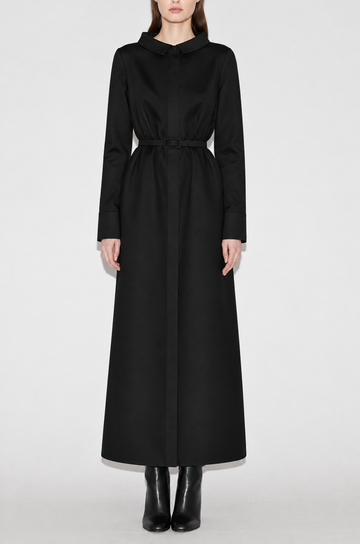 MADELINE MIDI DRESS BLACK FAILLE - WITHOUT BEADING