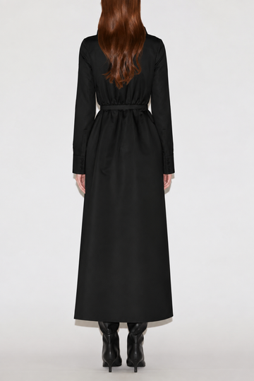 MADELINE MIDI DRESS BLACK FAILLE - WITHOUT BEADING