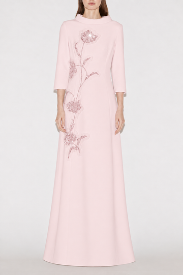 BRIANNA FULL LENGTH DRESS PINK CREPE