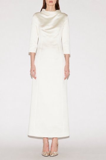 BRIANNA MIDI DRESS IVORY DOUCHESSE WITHOUT BEADING