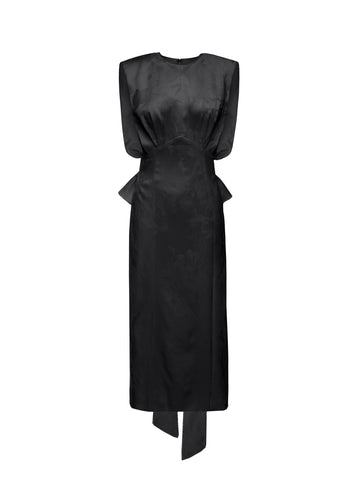 DAFFODIL DRESS BLACK JACQUARD