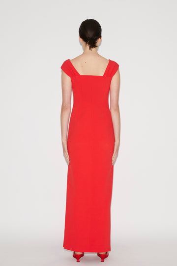 GRACELYN GOWN RED EMBELLISHED CREPE