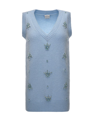 RUMER VEST SKY BLUE KNIT