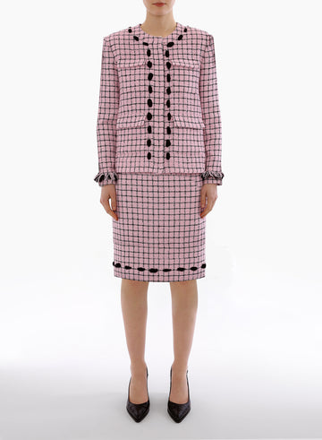 VALERIAN SKIRT PINK BLACK TWEED