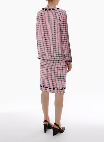 VALERIAN SKIRT PINK BLACK TWEED