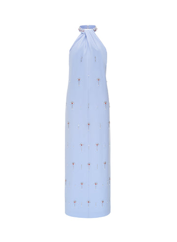 VIC MIDI DRESS PALE BLUE SABLE