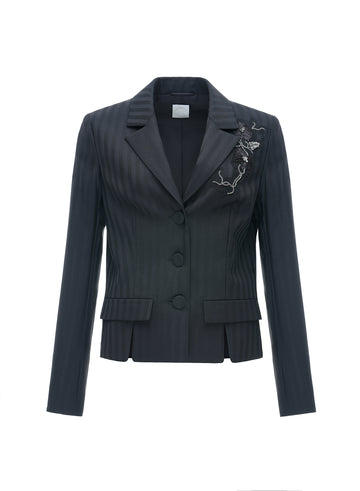 ISOBEL JACKET BLACK NOVELTY TAILORING *PRE-ORDER*