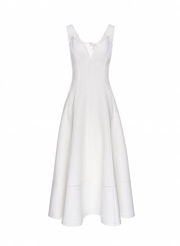 BRIDGET DRESS WHITE SCUBA