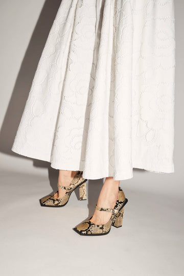 ALAIN DRESS WHITE EMBROIDERED COTTON