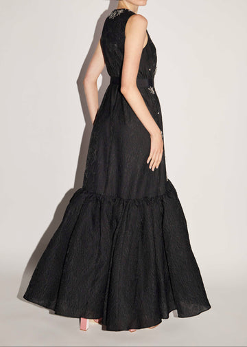 AMARICE GOWN BLACK EMBELLISHED JACQUARD